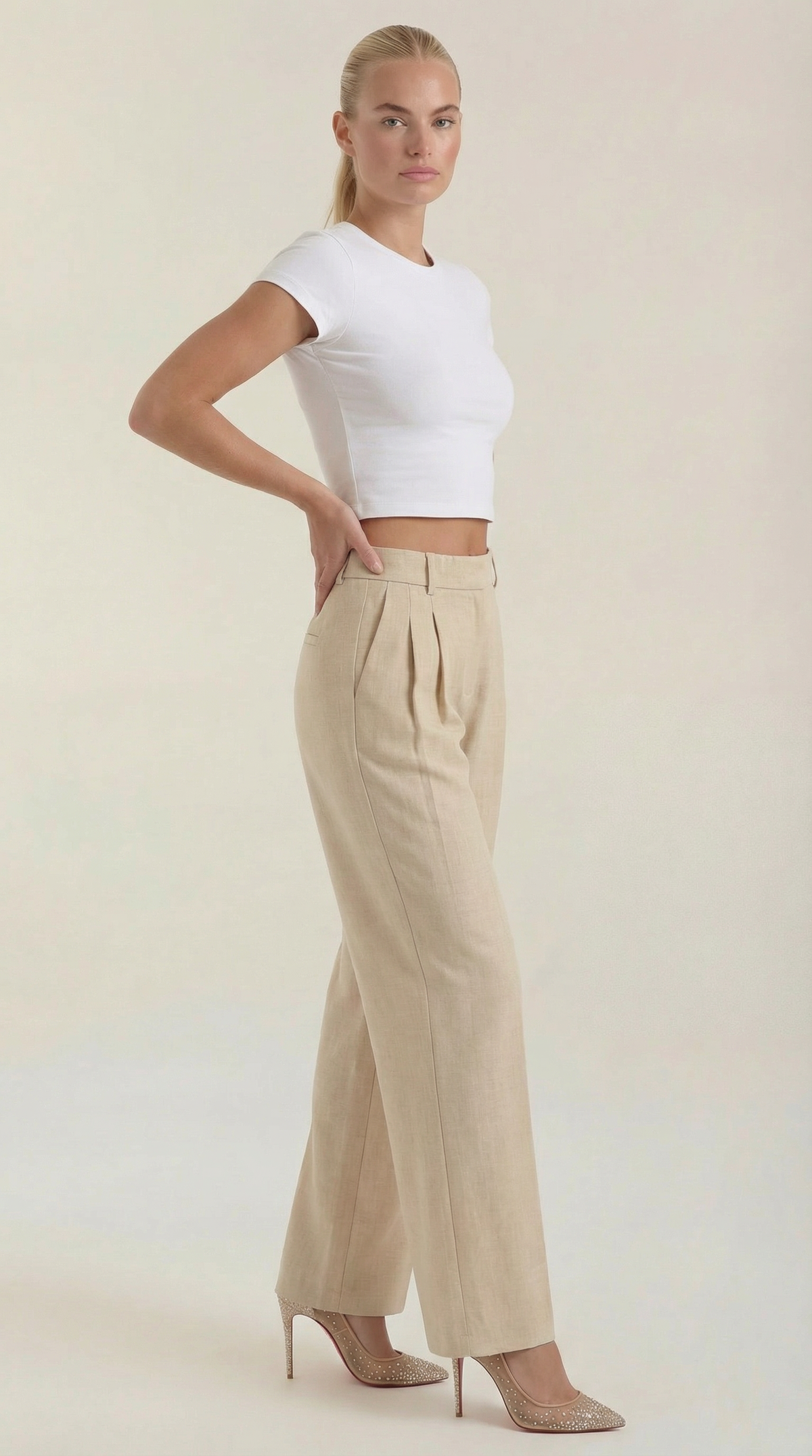 Pantalón Plisado Tiro Alto Courtney de Alma Sotelo — foto 2