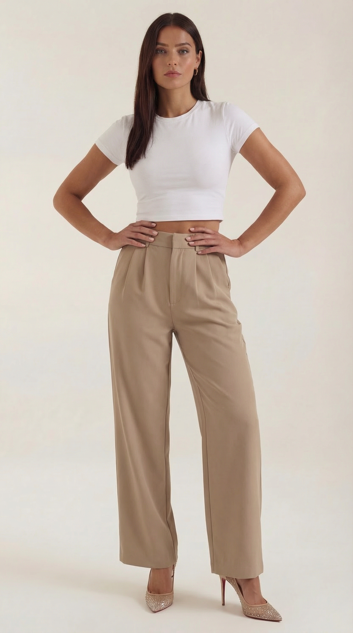 Pantalón Pierna Ancha Emma de Alma Sotelo — Camel