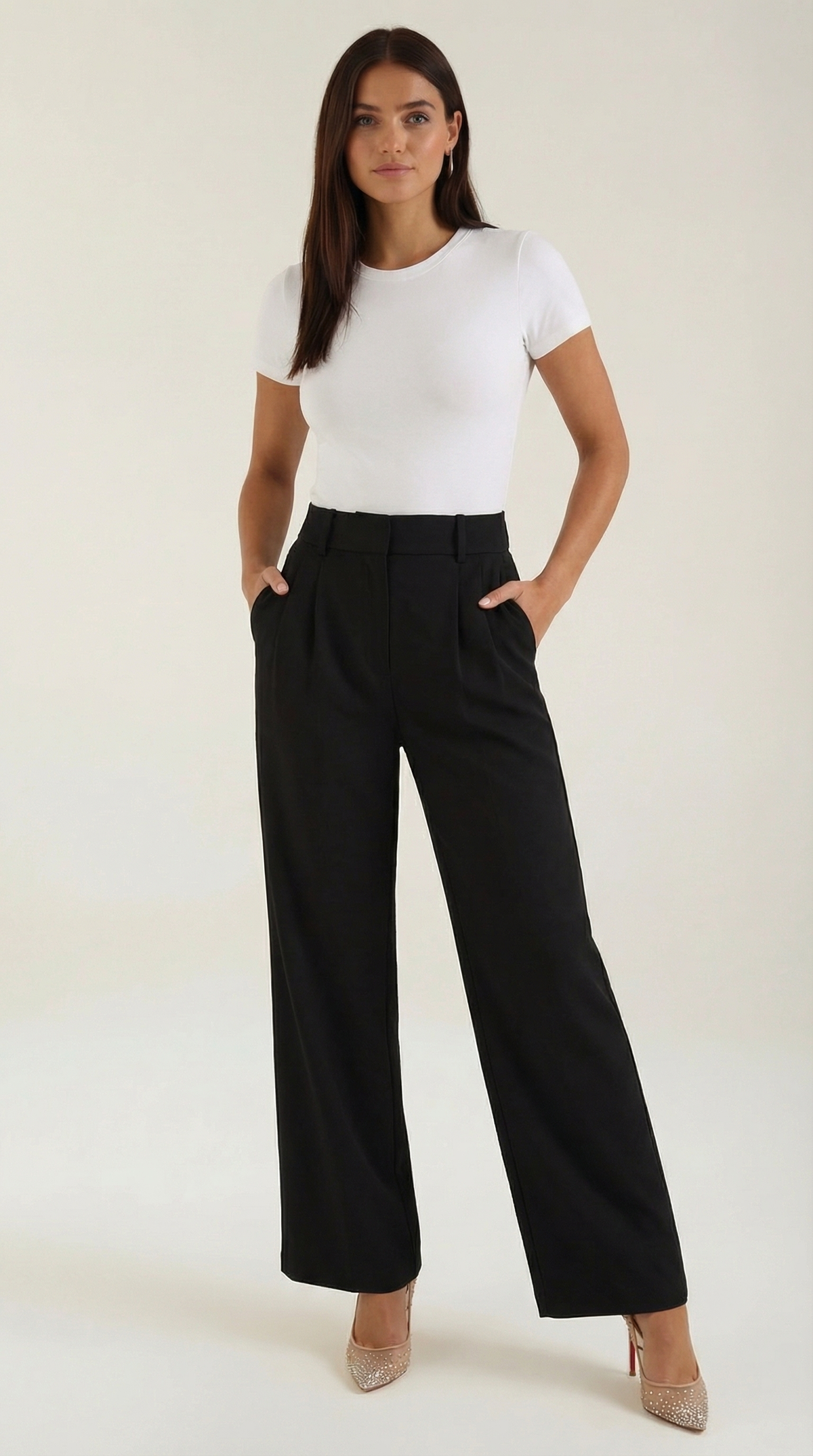 Pantalón Pierna Ancha Emma de Alma Sotelo — Negro