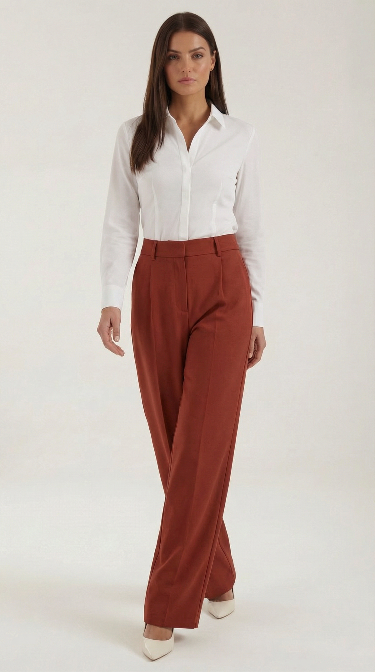 Pantalón Pierna Ancha Hazel de Alma Sotelo — Burdeos