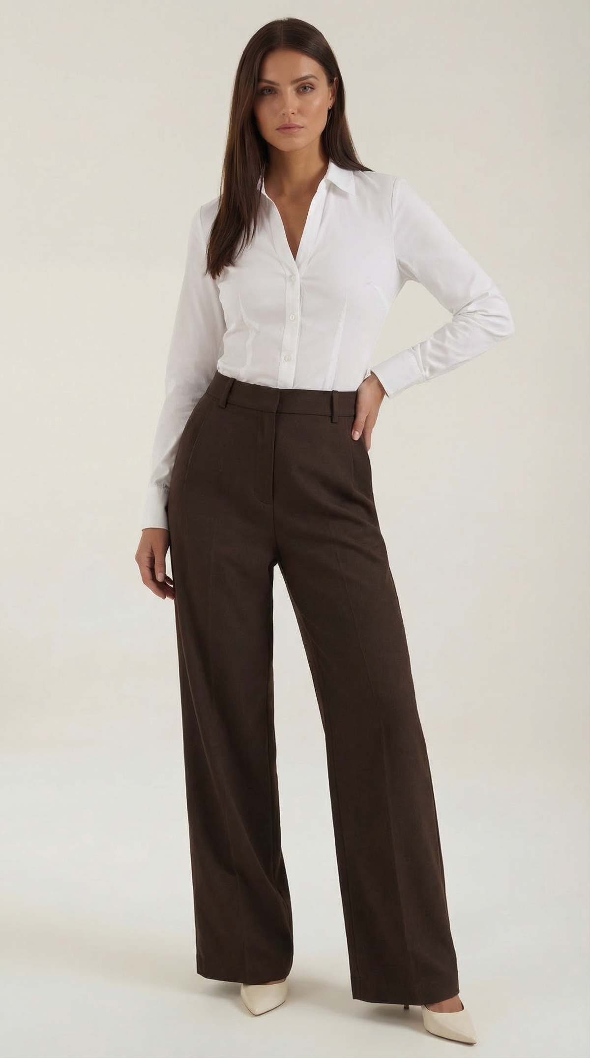 Pantalón Pierna Ancha Hazel de Alma Sotelo — Marrón