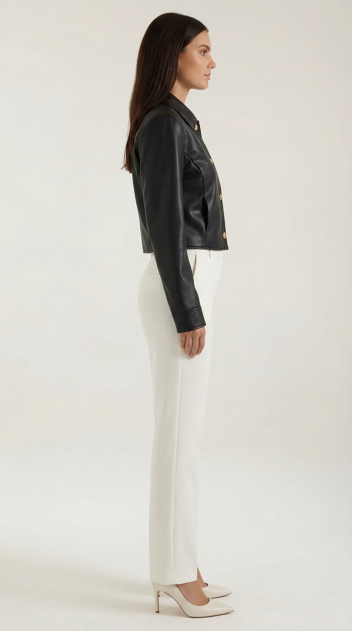 Cazadora Cropped Efecto Piel Heather de Alma Sotelo — foto 2