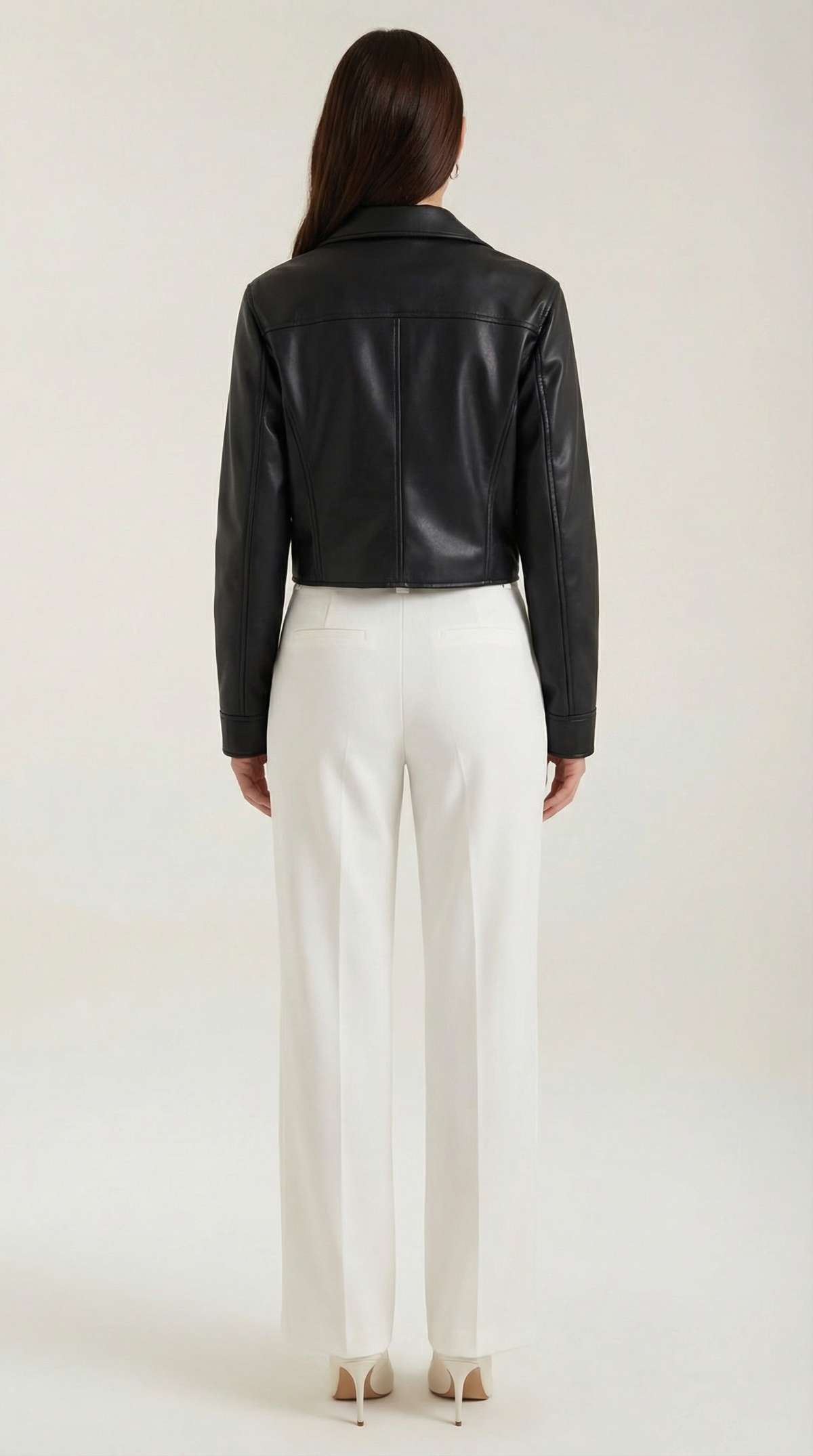Cazadora Cropped Efecto Piel Heather de Alma Sotelo — foto 3