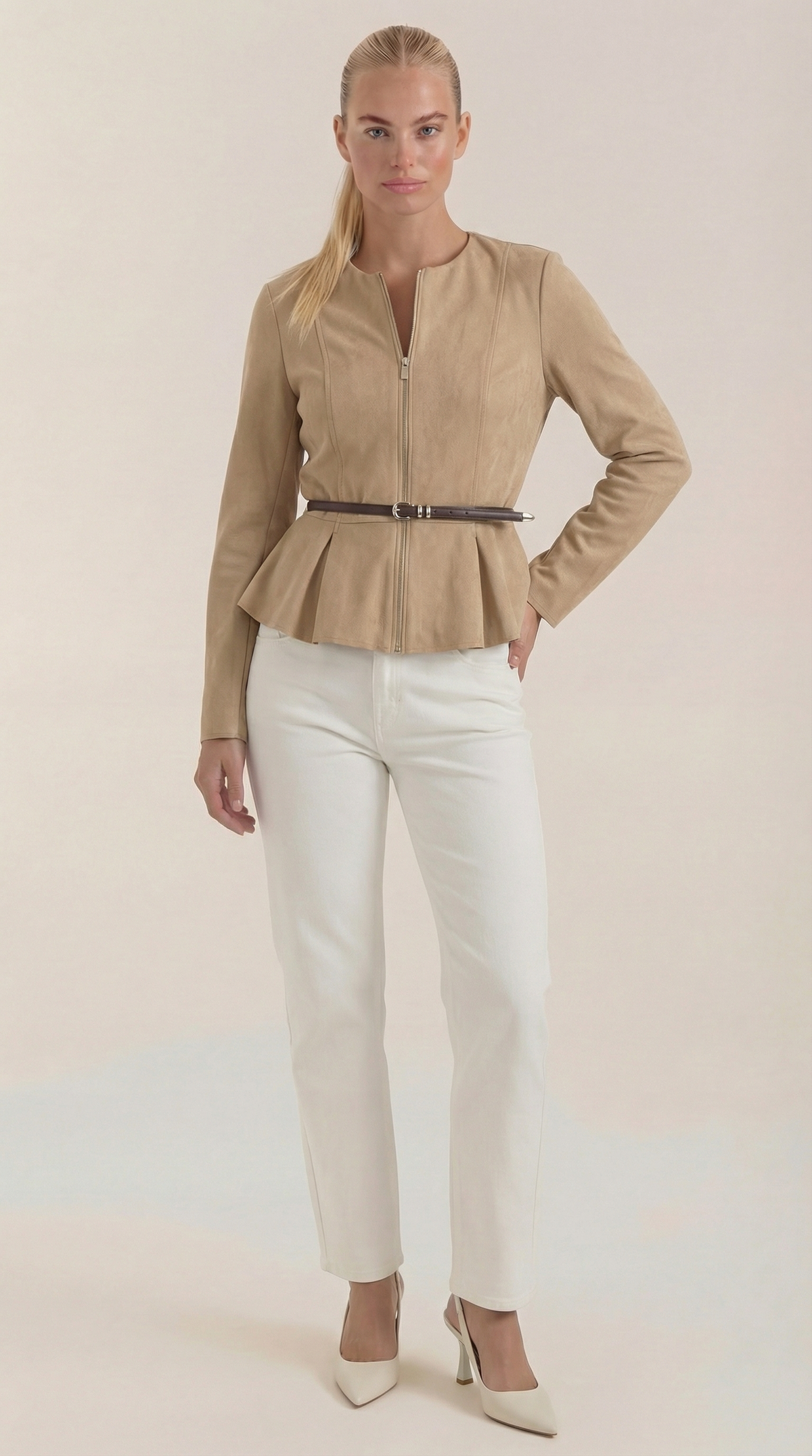 Josie | Chaqueta con peplum y cinturón