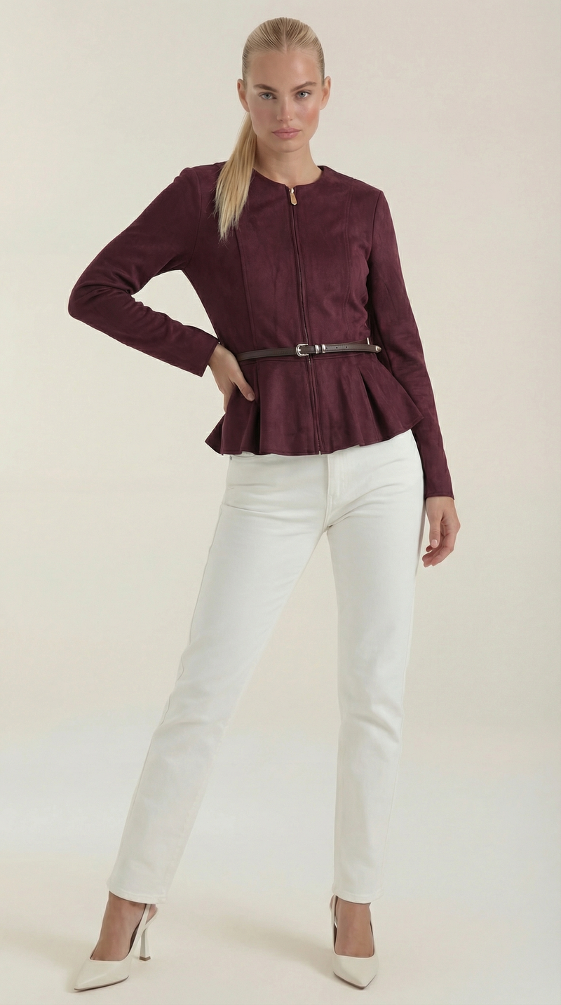 Josie | Chaqueta con peplum y cinturón