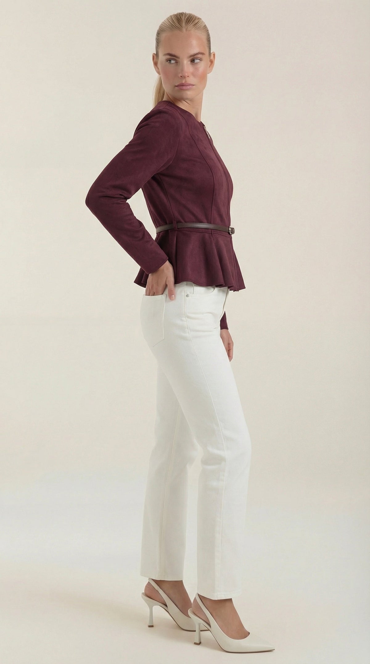 Josie | Chaqueta con peplum y cinturón