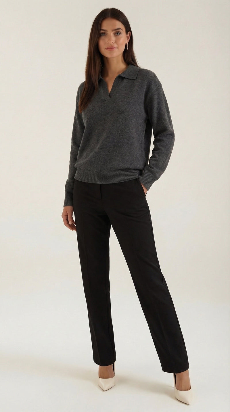 Margaret | Jersey polo con escote en V