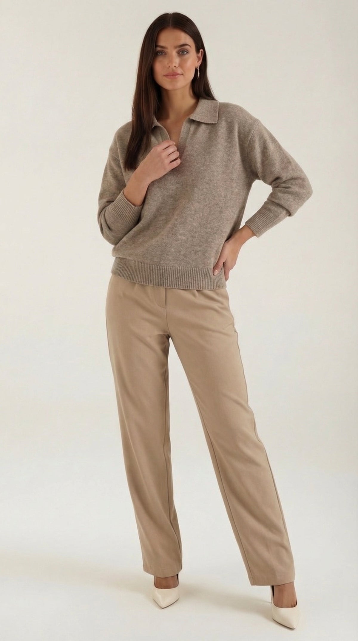 Margaret | Jersey polo con escote en V