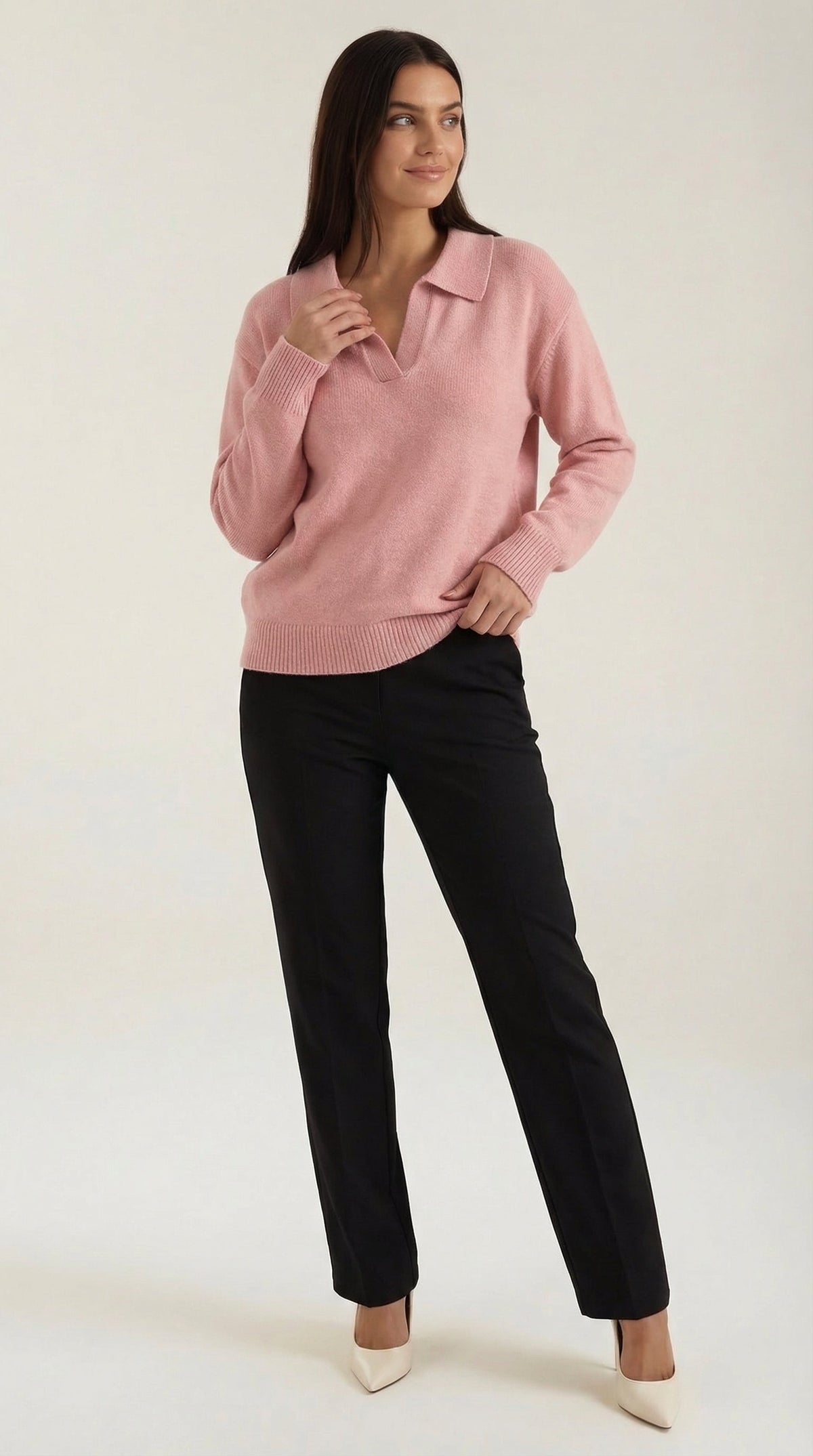 Margaret | Jersey polo con escote en V