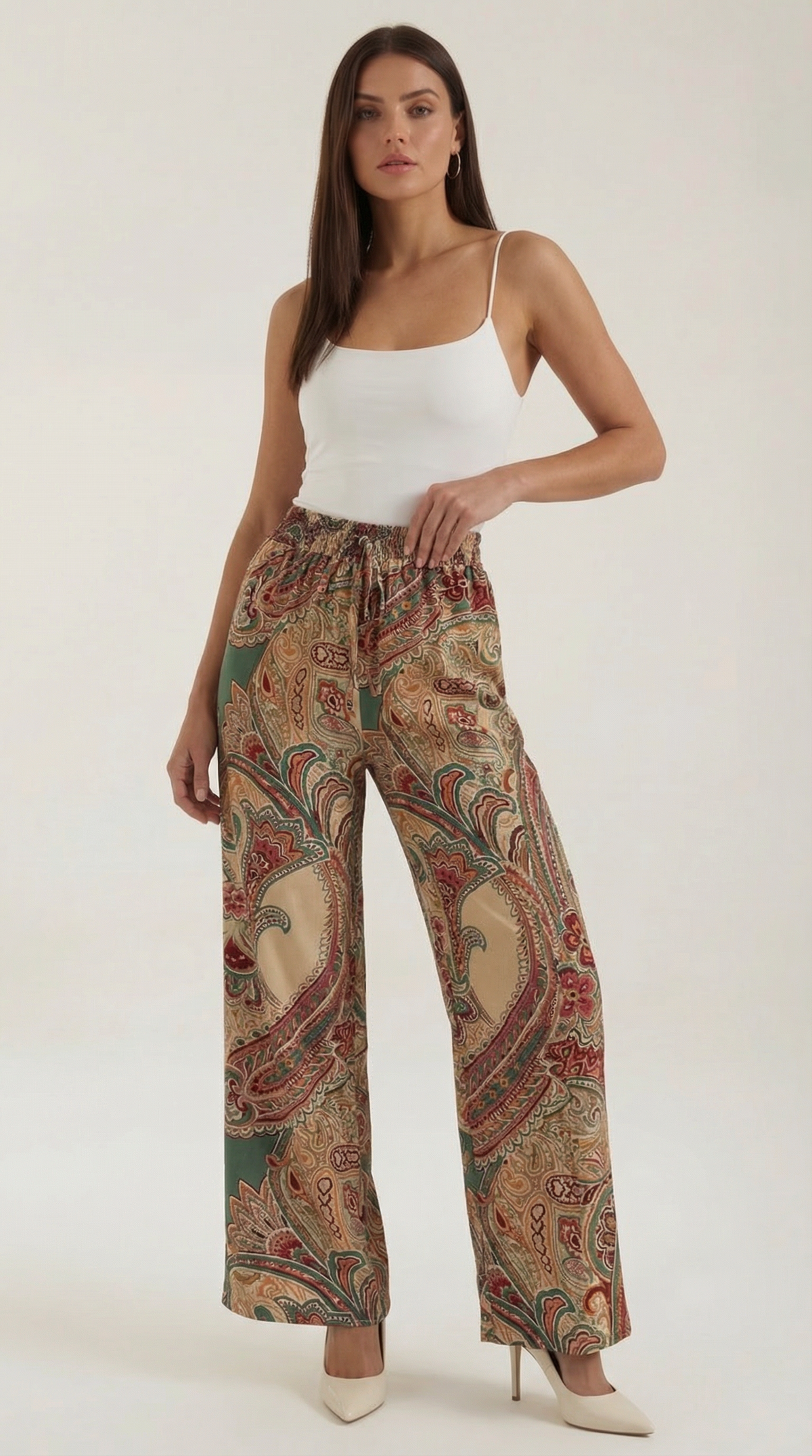 Pam | Pantalón paisley de pierna ancha