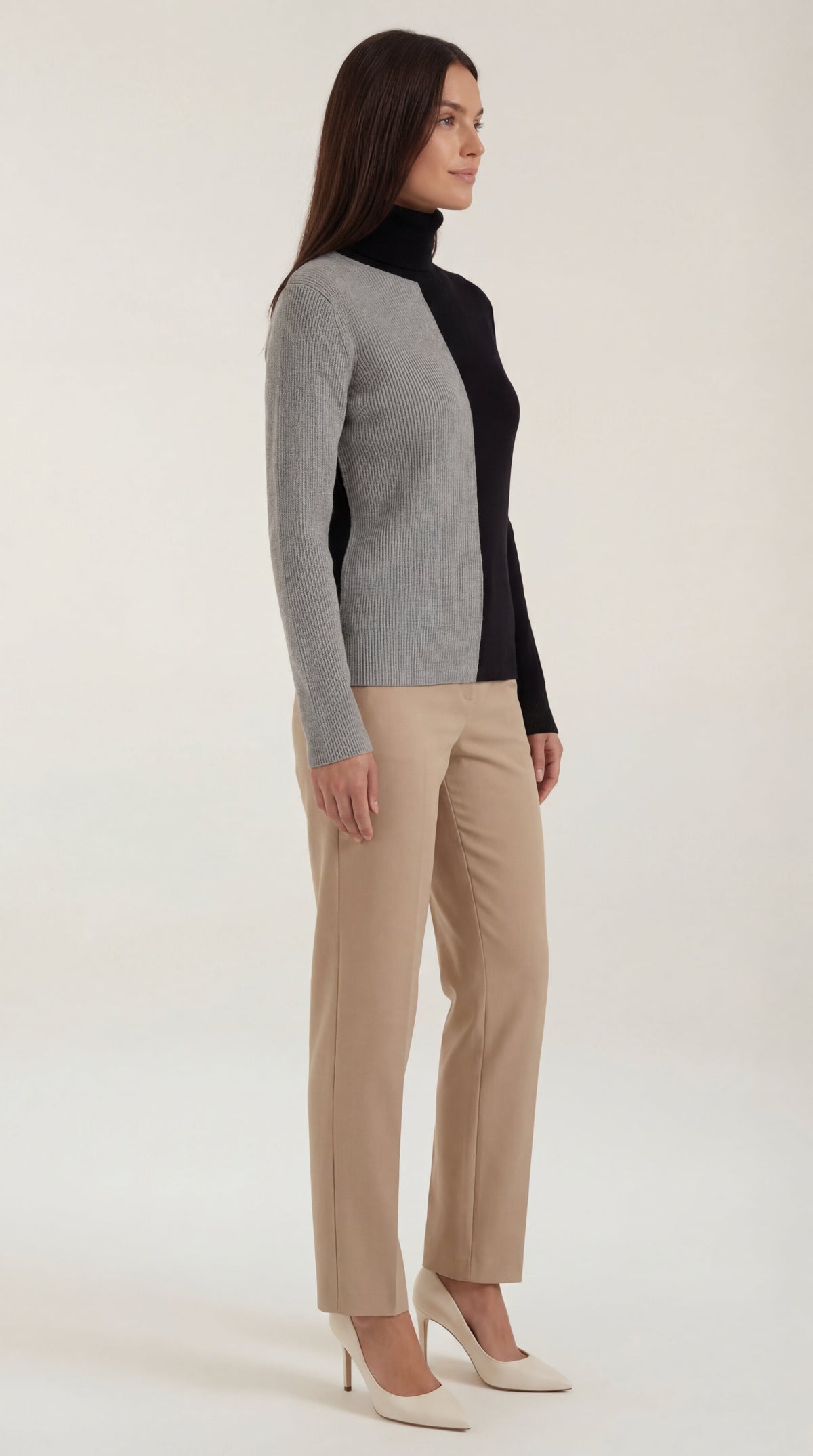 Shannon | Jersey de cuello alto bicolor