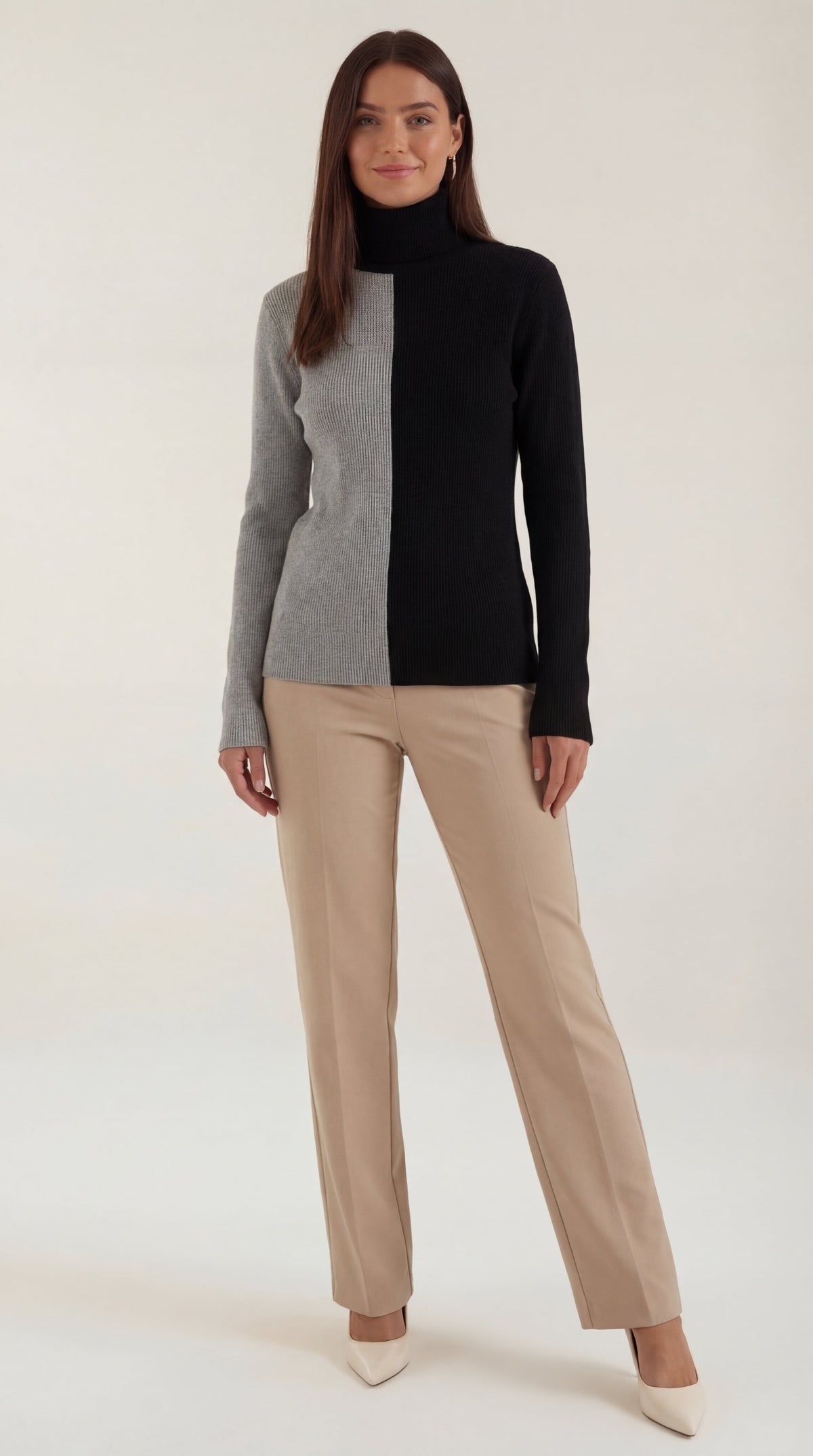 Shannon | Jersey de cuello alto bicolor