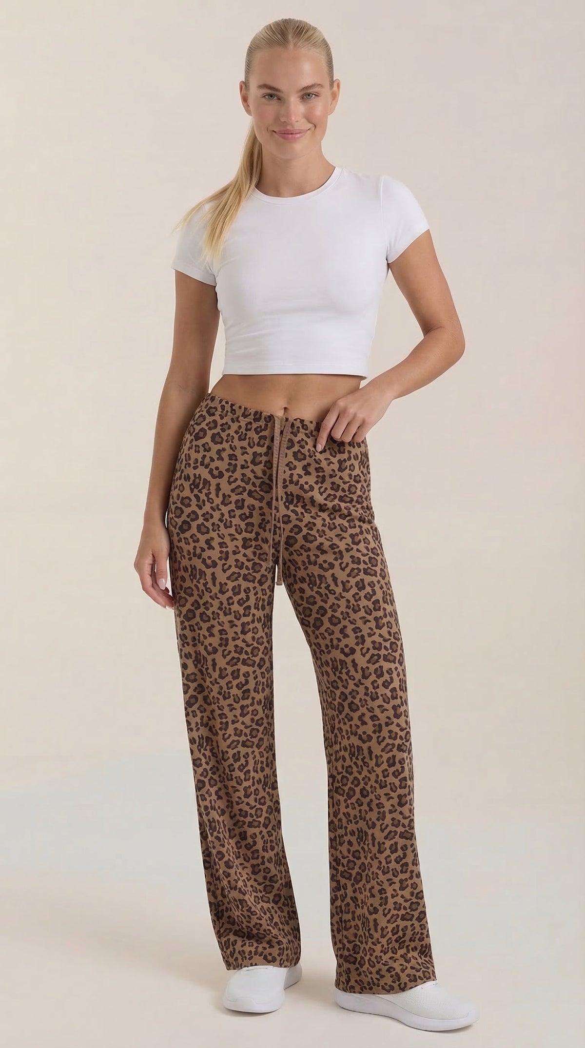 Cleo | Pantalón de leopardo de pierna ancha