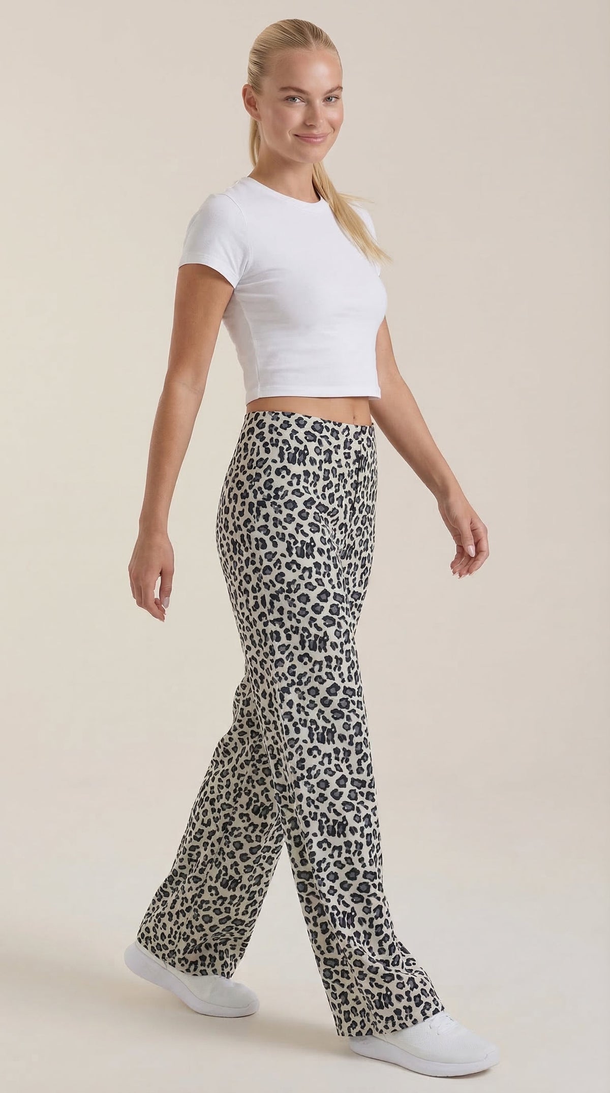 Cleo | Pantalón de leopardo de pierna ancha