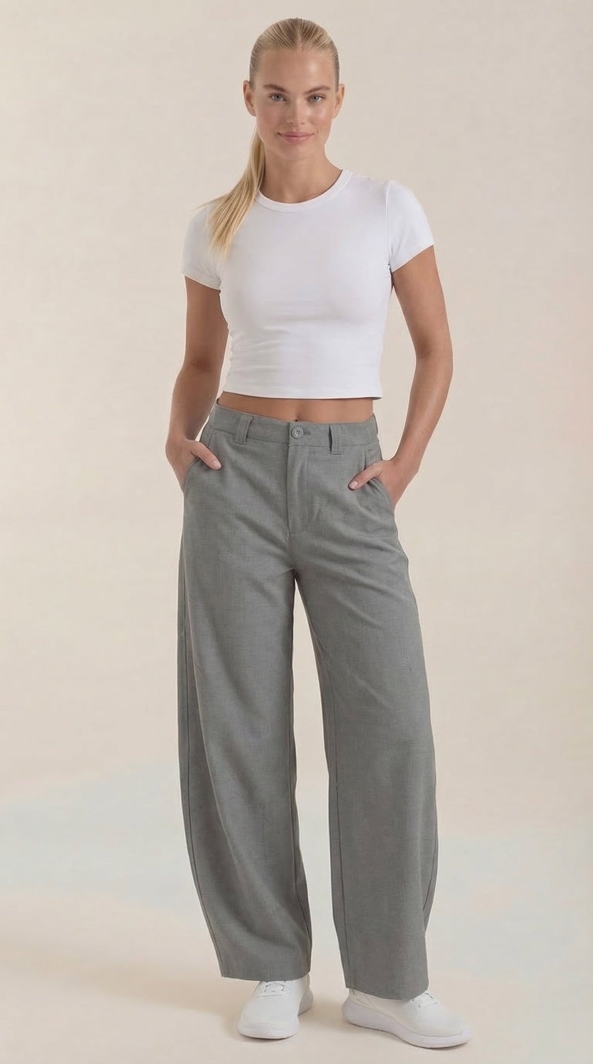 Pantalón Ancho Dina de Alma Sotelo — Gris