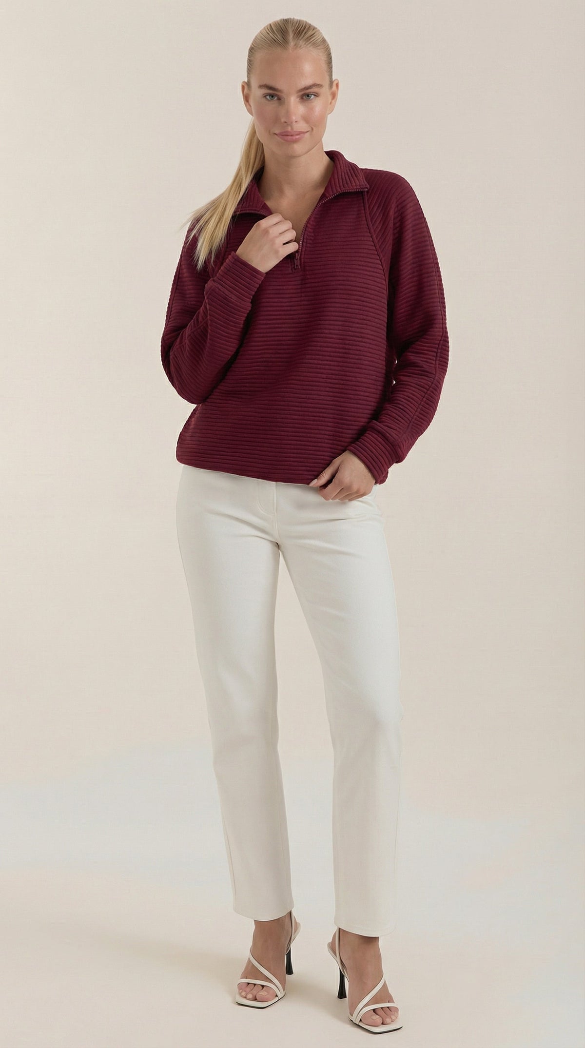 Melinda | Jersey polo con media cremallera