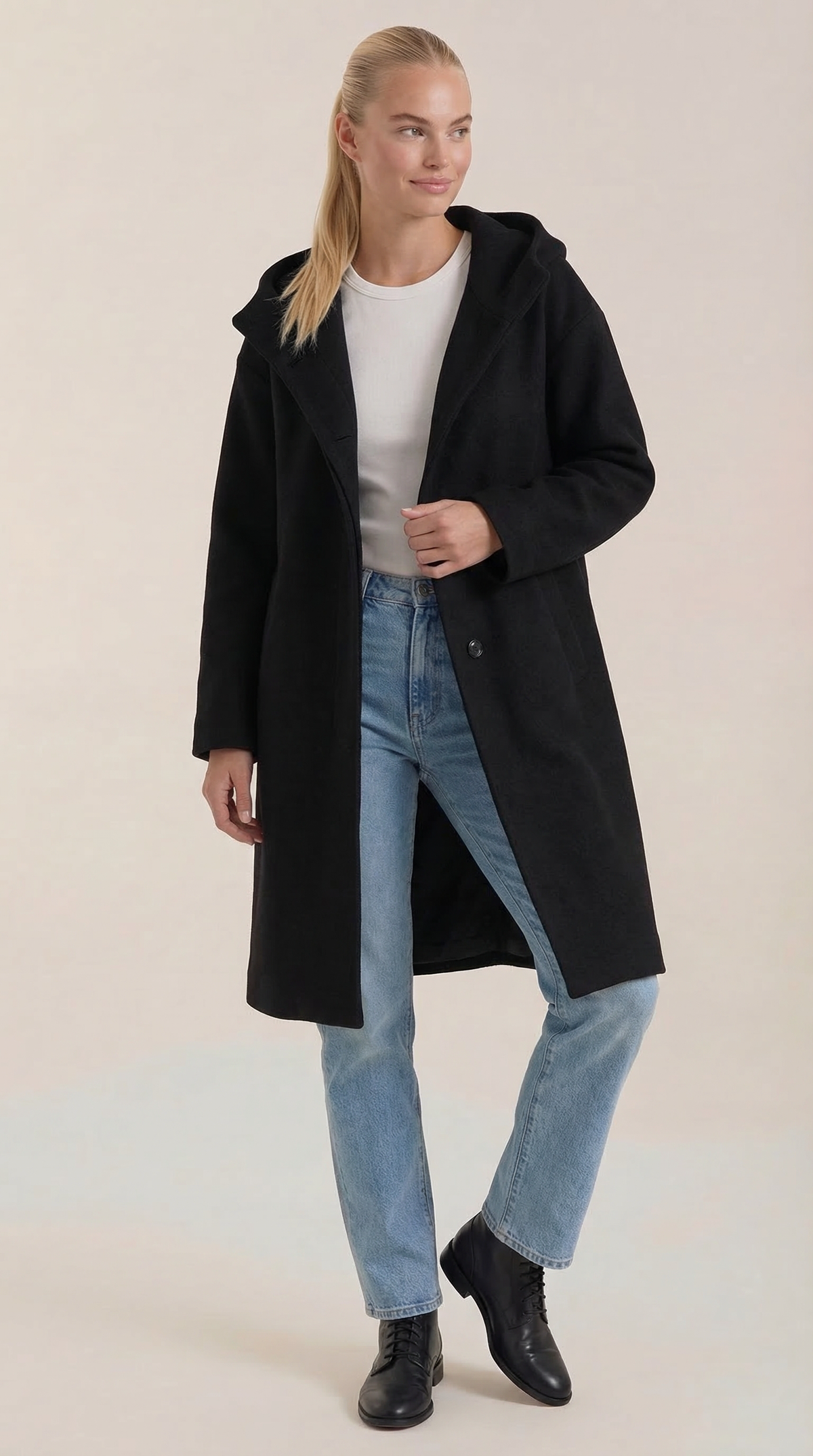 Meredith | Abrigo largo con capucha